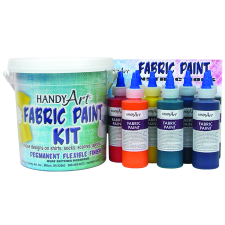 Handy Art Fabric Paint Kit, Regular Colors, 4 oz. Bottles, PK9 885-060